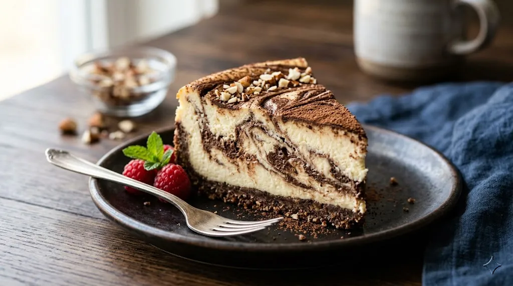 Chocolate Swirl Keto Cheesecake