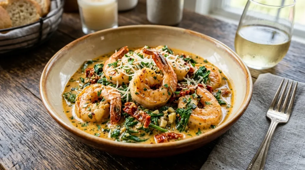 creamy tuscan shrimp orzo
